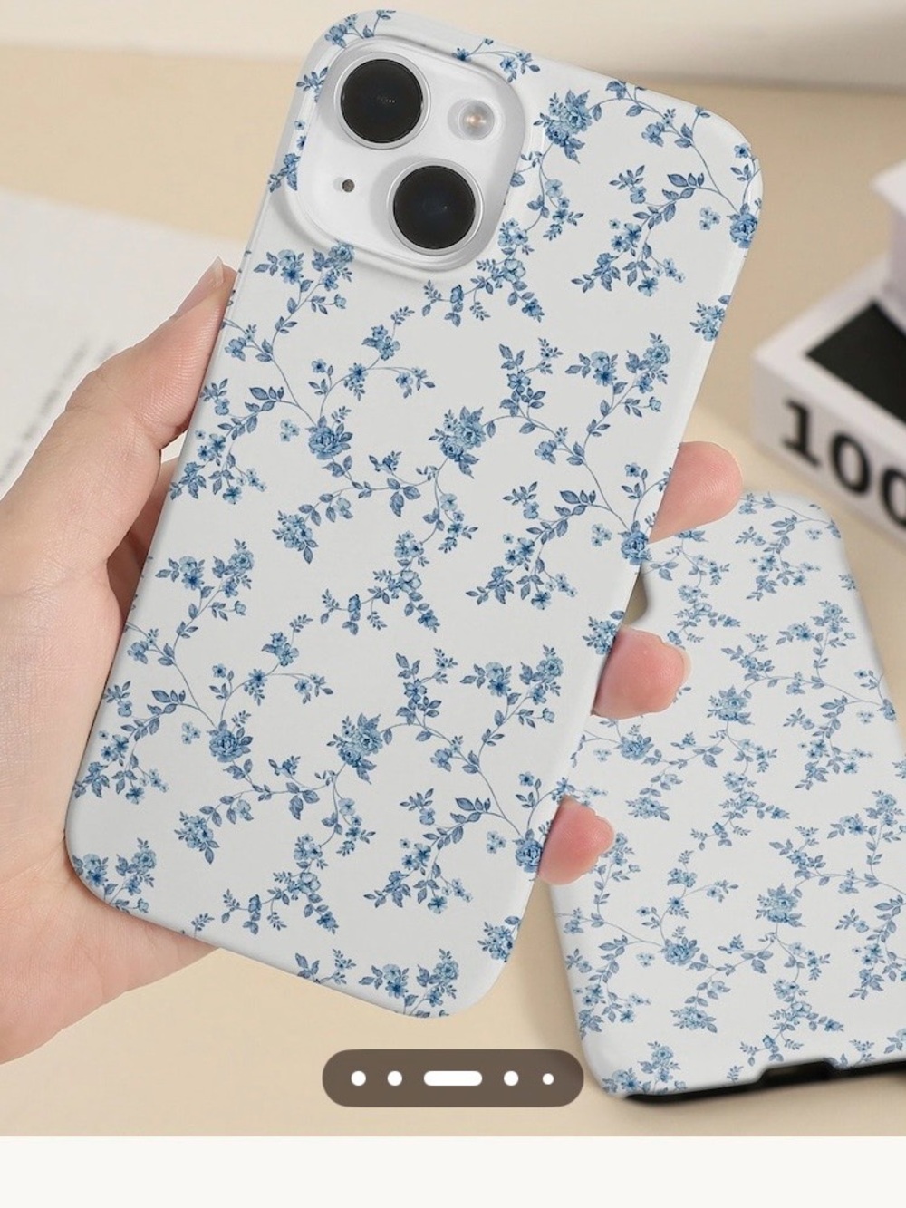 White & Light Blue Floral Glossy iPhone 16 Slim Case New From Etsy Lightweight